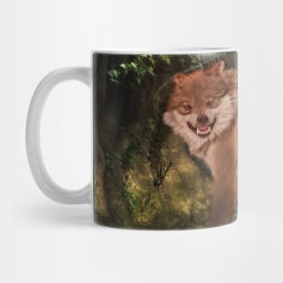 Awesome wolf in the darkness of the night Mug